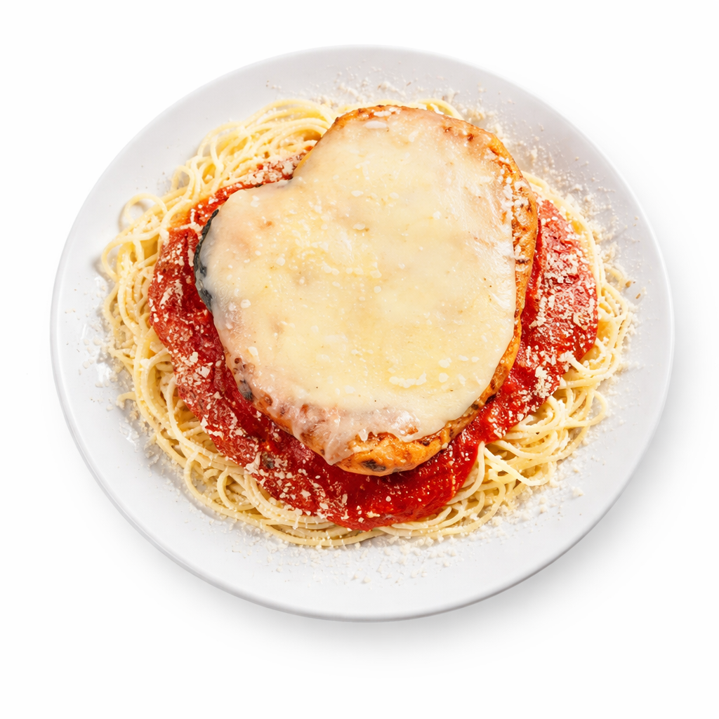 Spaguetti With Chicken Parmigiana